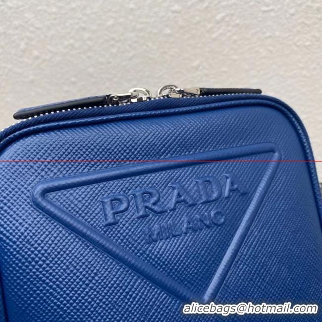 Discount Prada Leather bag with shoulder strap 2BQ354 blue