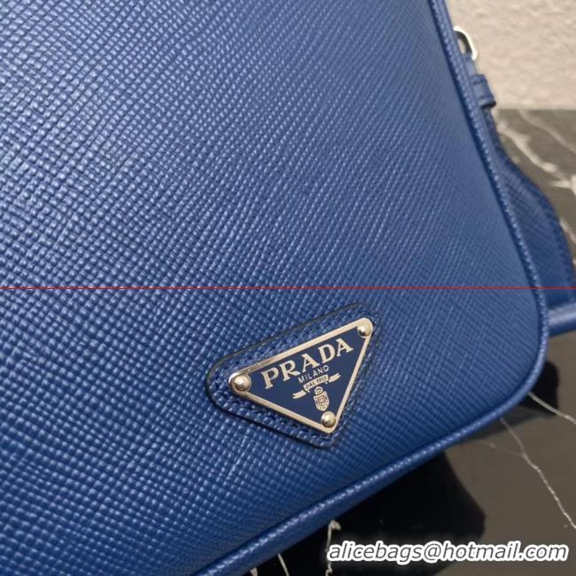 Discount Prada Leather bag with shoulder strap 2BQ354 blue