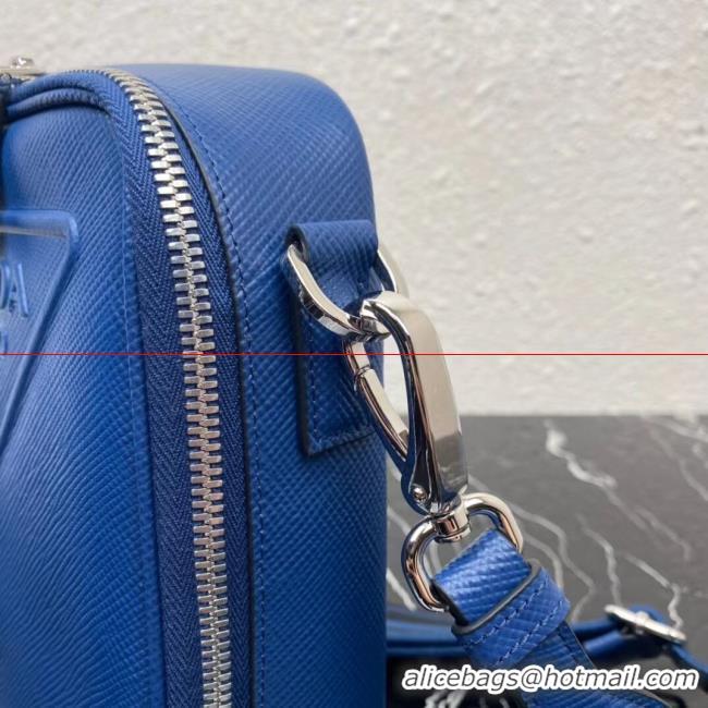 Discount Prada Leather bag with shoulder strap 2BQ354 blue