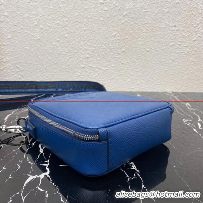 Discount Prada Leather bag with shoulder strap 2BQ354 blue