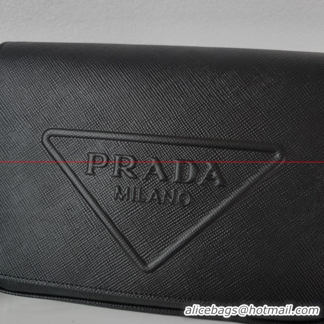 Luxurious Prada Leather bag with shoulder strap 2BV031 black