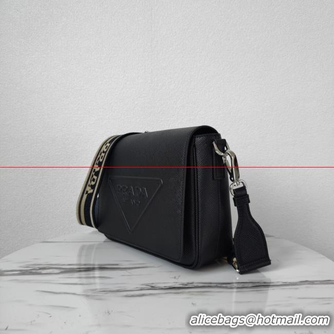 Luxurious Prada Leather bag with shoulder strap 2BV031 black