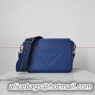 Low Price Prada Leather bag with shoulder strap 2BV031 blue