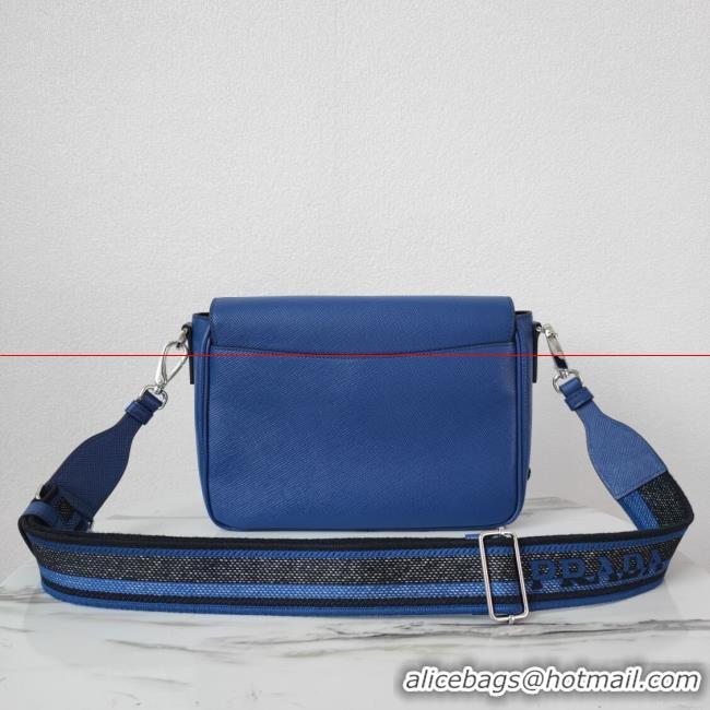 Low Price Prada Leather bag with shoulder strap 2BV031 blue