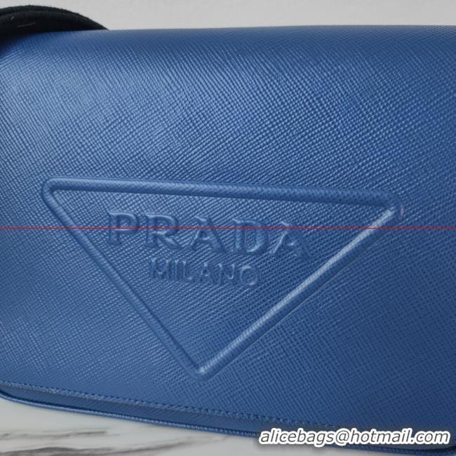 Low Price Prada Leather bag with shoulder strap 2BV031 blue