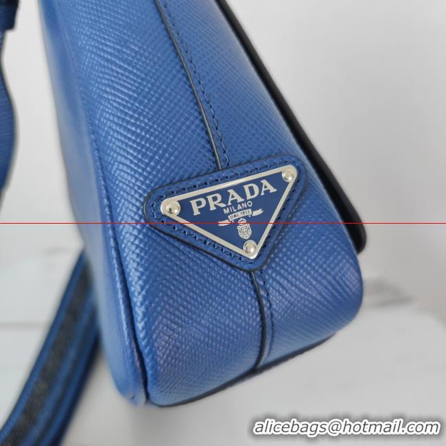 Low Price Prada Leather bag with shoulder strap 2BV031 blue