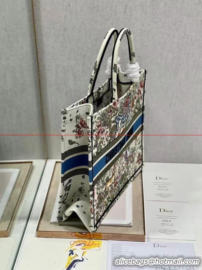 Super Quality DIOR BOOK TOTE Embroidery C1286-30 white