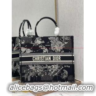 Top Quality DIOR BOOK TOTE Embroidery C1286-31 black