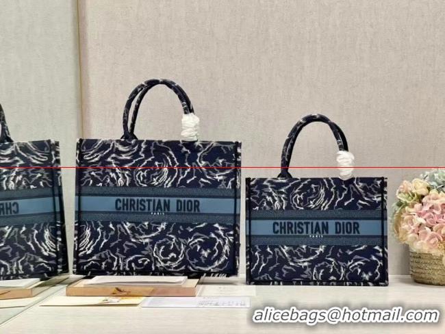 New Style DIOR BOOK TOTE Embroidery C1286-32 blue