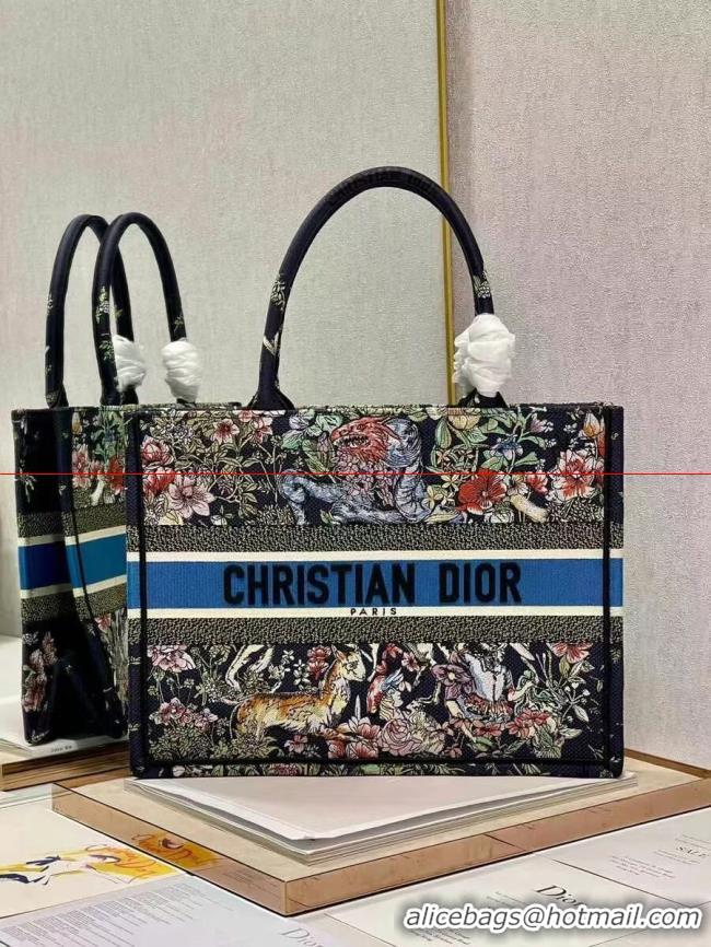 Sumptuous SMALL DIOR BOOK TOTE Embroidery C1287-29 black