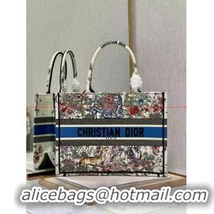 Sophisticated SMALL DIOR BOOK TOTE Embroidery C1287-30 white