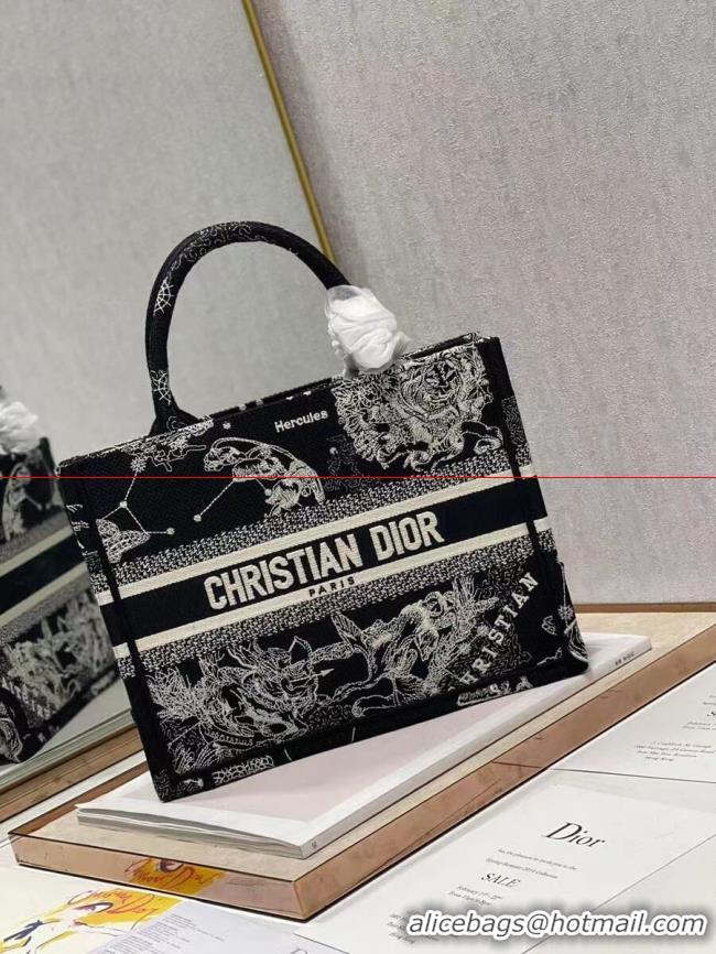 Duplicate SMALL DIOR BOOK TOTE Embroidery C1331-9 black