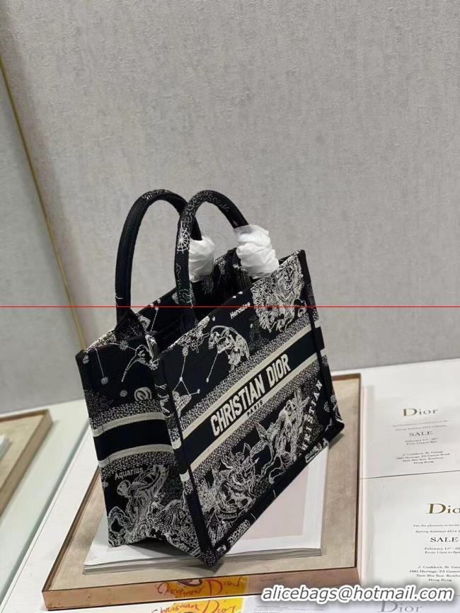 Duplicate SMALL DIOR BOOK TOTE Embroidery C1331-9 black