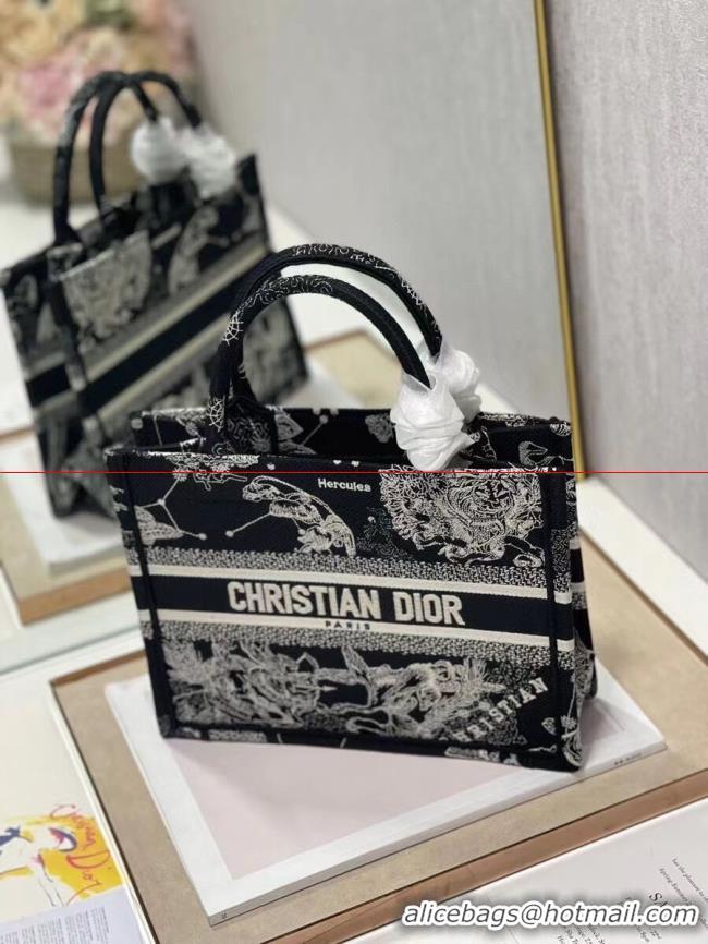 Duplicate SMALL DIOR BOOK TOTE Embroidery C1331-9 black