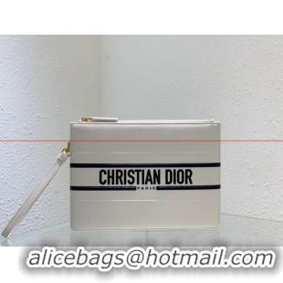 Perfect Dior Calfskin Cluth Bag C9181 white