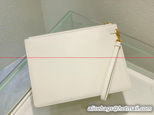 Perfect Dior Calfskin Cluth Bag C9181 white