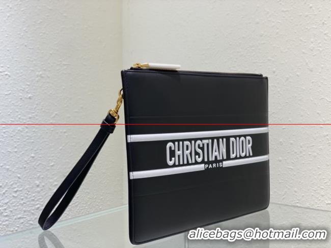 Top Grade Dior Calfskin Cluth Bag C9181 Black