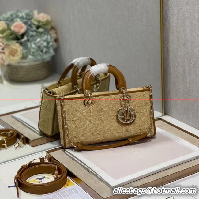 Crafted MEDIUM LADY DIOR BAG C9627 Apricot