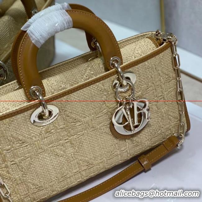 Crafted MEDIUM LADY DIOR BAG C9627 Apricot