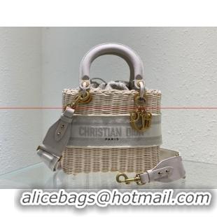 Unique Style Dior MEDIUM LADY weave BAG C9916 gray