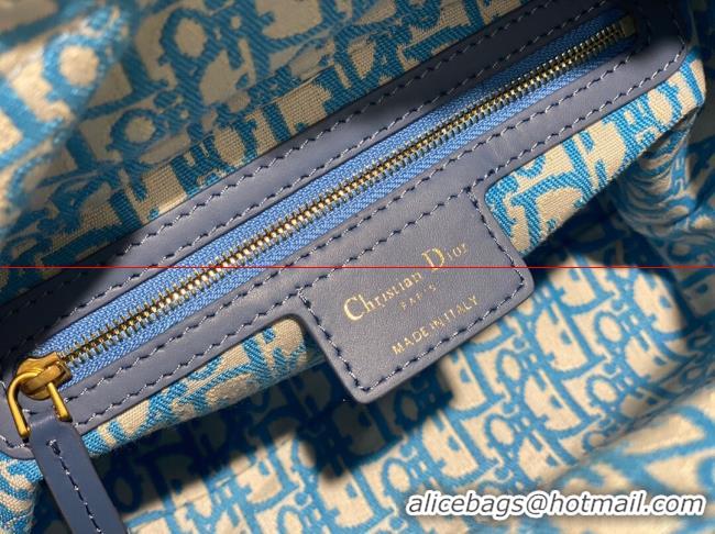 Good Looking Dior MEDIUM LADY weave BAG C9916 blue