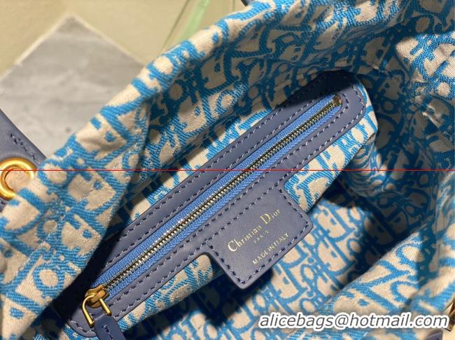 Good Looking Dior MEDIUM LADY weave BAG C9916 blue