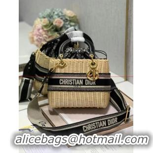 Shop Duplicate Dior MEDIUM LADY weave BAG C9916 black