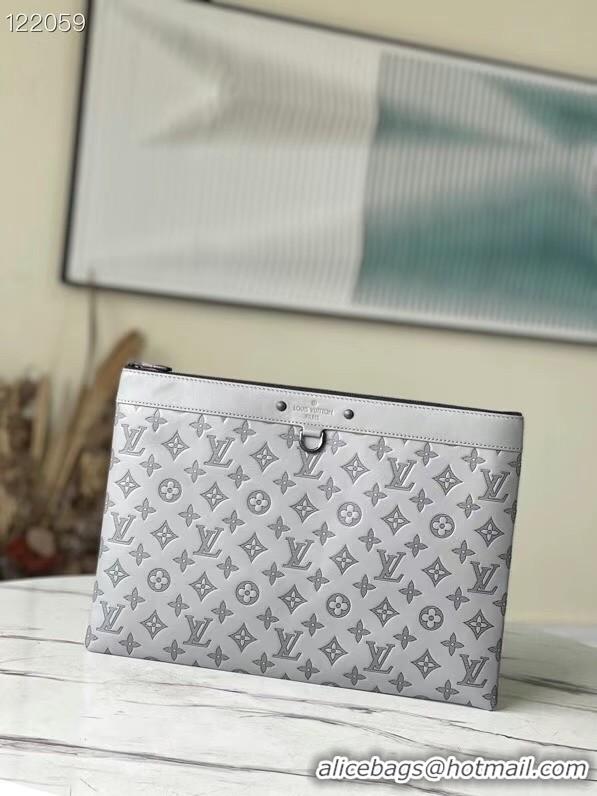 Luxury Louis Vuitton Monogram Empreinte POCHETTE VOYAGE M81385 gray