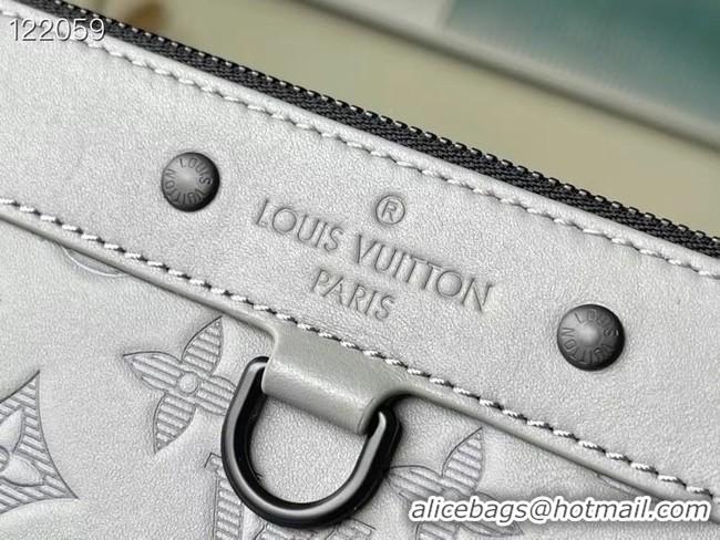 Luxury Louis Vuitton Monogram Empreinte POCHETTE VOYAGE M81385 gray