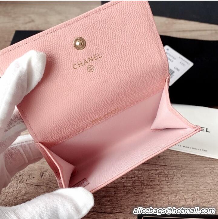 Low Cost Chanel card holder Calfskin AP2735 pink