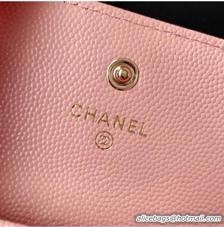 Low Cost Chanel card holder Calfskin AP2735 pink