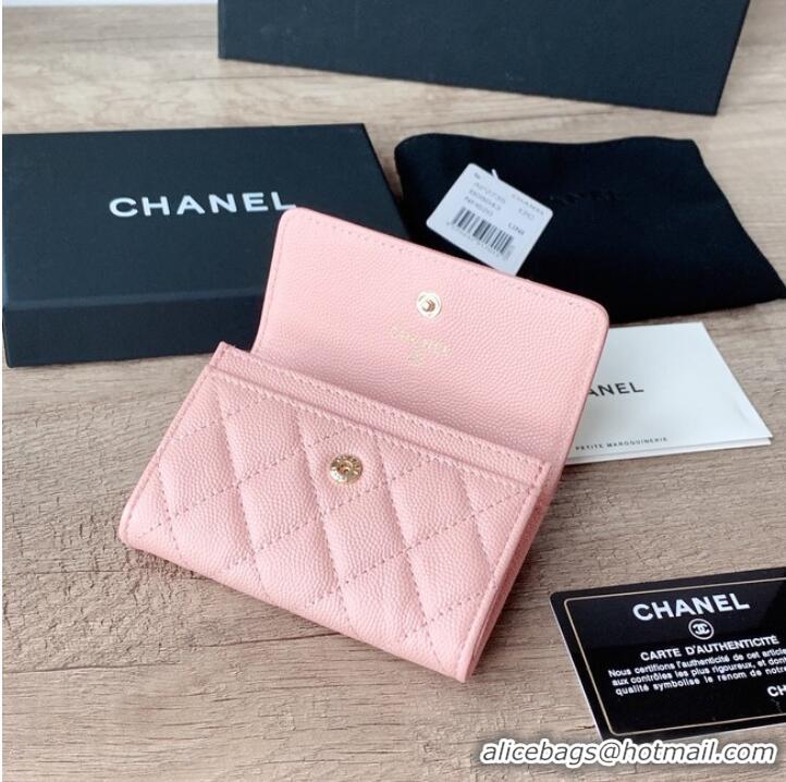 Low Cost Chanel card holder Calfskin AP2735 pink