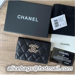 Original Cheap Chanel card holder Calfskin AP2735 black