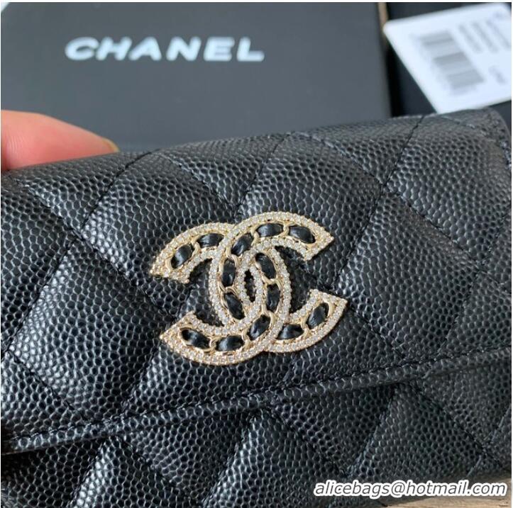 Original Cheap Chanel card holder Calfskin AP2735 black