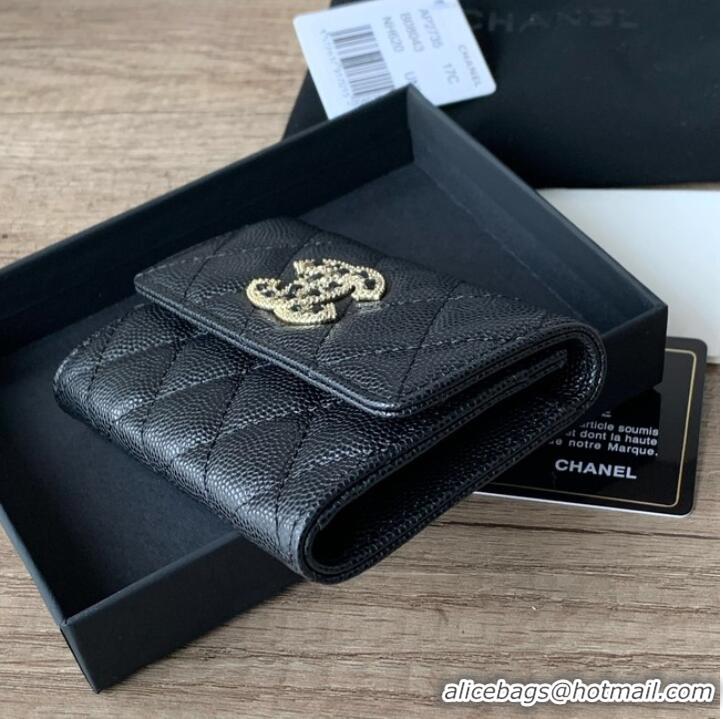 Original Cheap Chanel card holder Calfskin AP2735 black