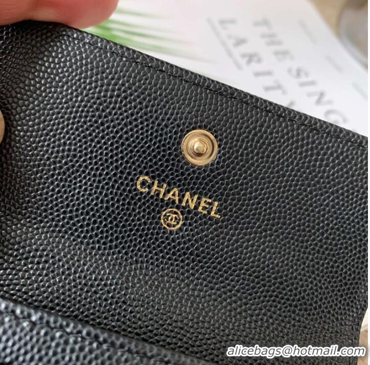 Original Cheap Chanel card holder Calfskin AP2735 black