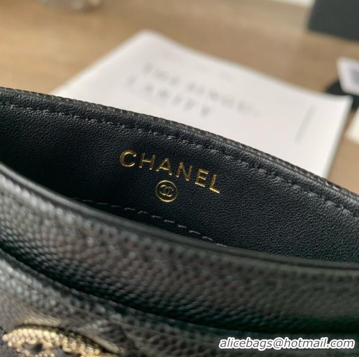 Top Quality Chanel card holder Calfskin AP2737 black