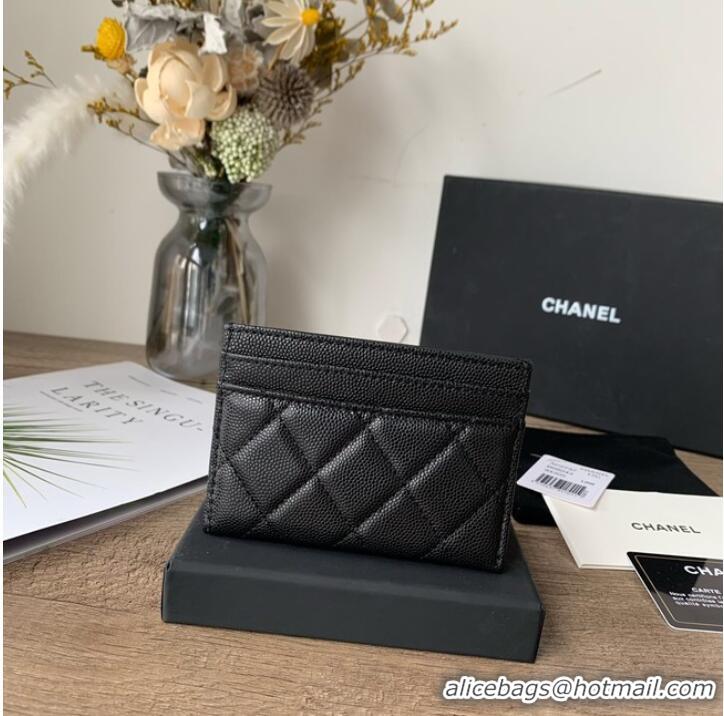 Top Quality Chanel card holder Calfskin AP2737 black