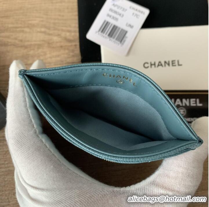 Luxury Classic Chanel card holder Calfskin AP2737 blue