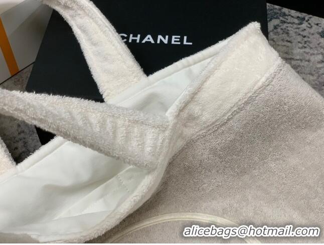 Famous Brand Chanel Cotton Beachwear Set AA7564 Beige/White