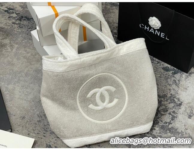 Famous Brand Chanel Cotton Beachwear Set AA7564 Beige/White