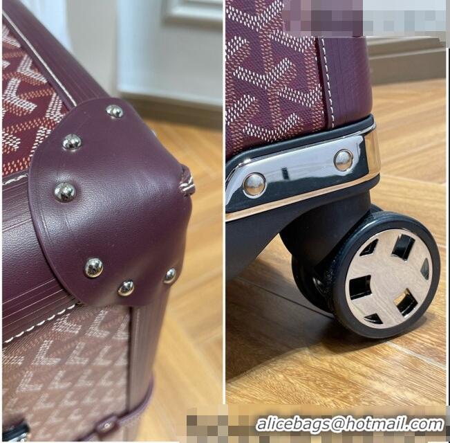 Good Taste Goyard Bourget PM Trolley Case Wheeled Luggage 20inches GY1647 Burgundy