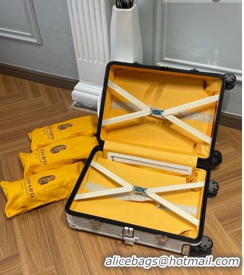 Promotional Goyard Bourget PM Trolley Case Wheeled Luggage 20inches GY1647 White