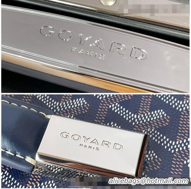 Discount Goyard Bourget PM Trolley Case Wheeled Luggage 20inches GY1647 Navy Blue