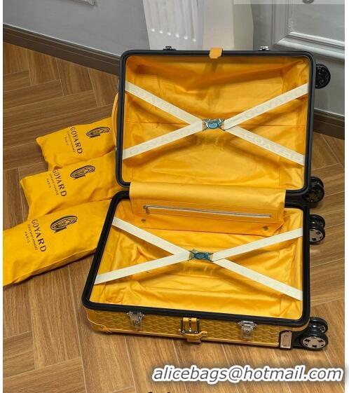 Top Grade Goyard Bourget PM Trolley Case Wheeled Luggage 20inches GY1647 Yellow