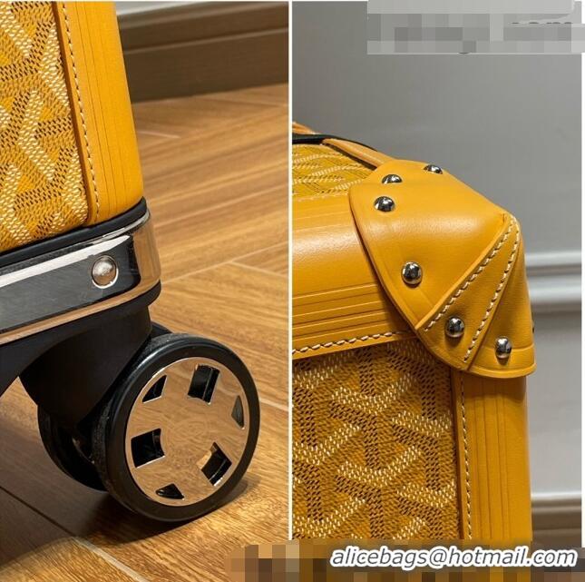 Top Grade Goyard Bourget PM Trolley Case Wheeled Luggage 20inches GY1647 Yellow