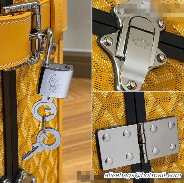 Top Grade Goyard Bourget PM Trolley Case Wheeled Luggage 20inches GY1647 Yellow