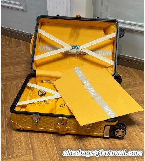 Top Grade Goyard Bourget PM Trolley Case Wheeled Luggage 20inches GY1647 Yellow