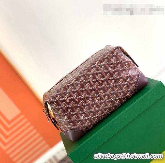 Famous Brand Goyard Boeing 25 Travel Toilet Bag G8741 Burgundy