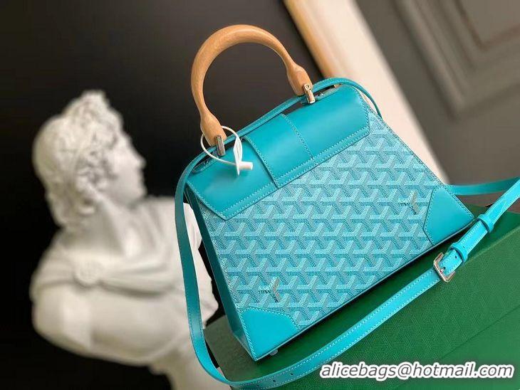 New Grade Goyard Original Saigon Tote Bag With Strap PM 8942 Turquoise Blue